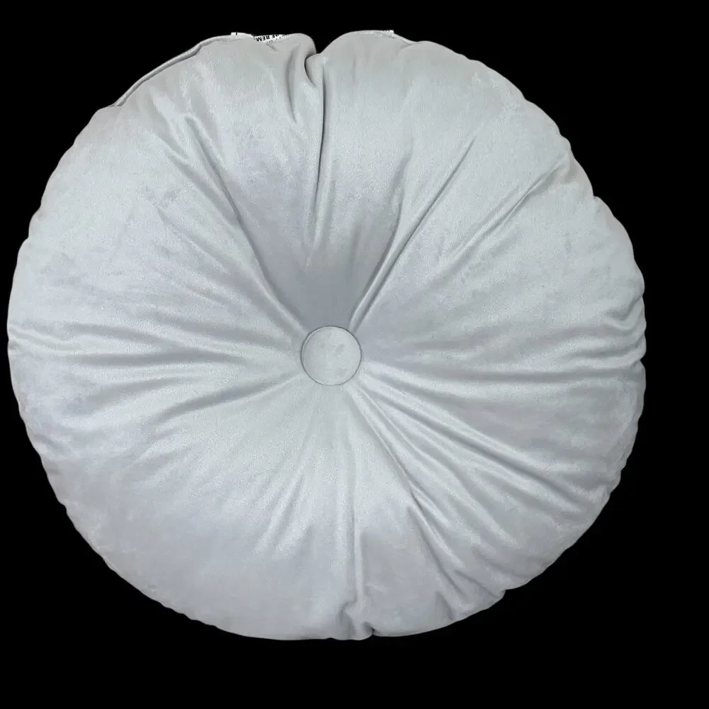 IKEA KRANSBORRE Round Light Gray Velvet 16
